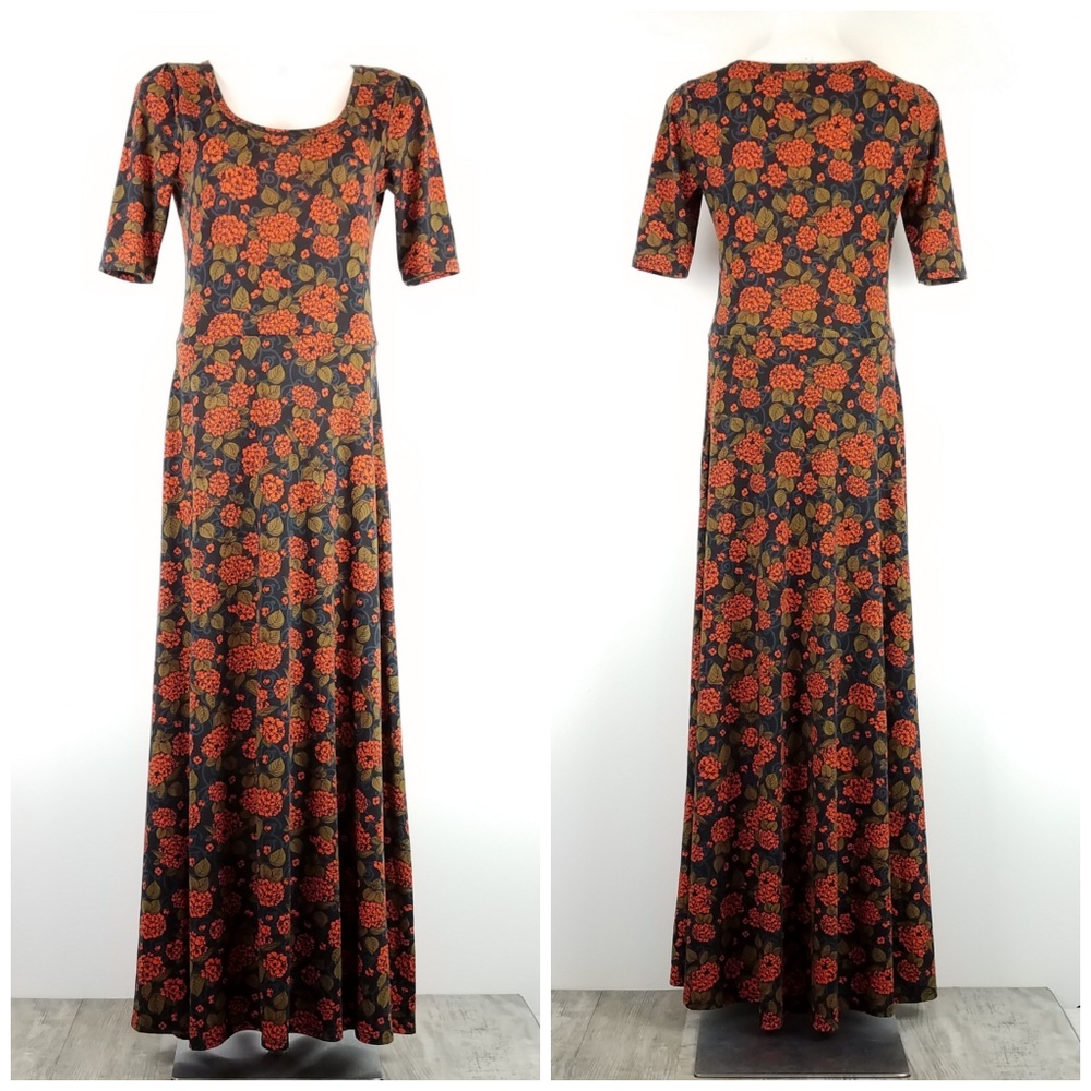 LuLaRoe Ana Dress Floral Print Multicolor Medium